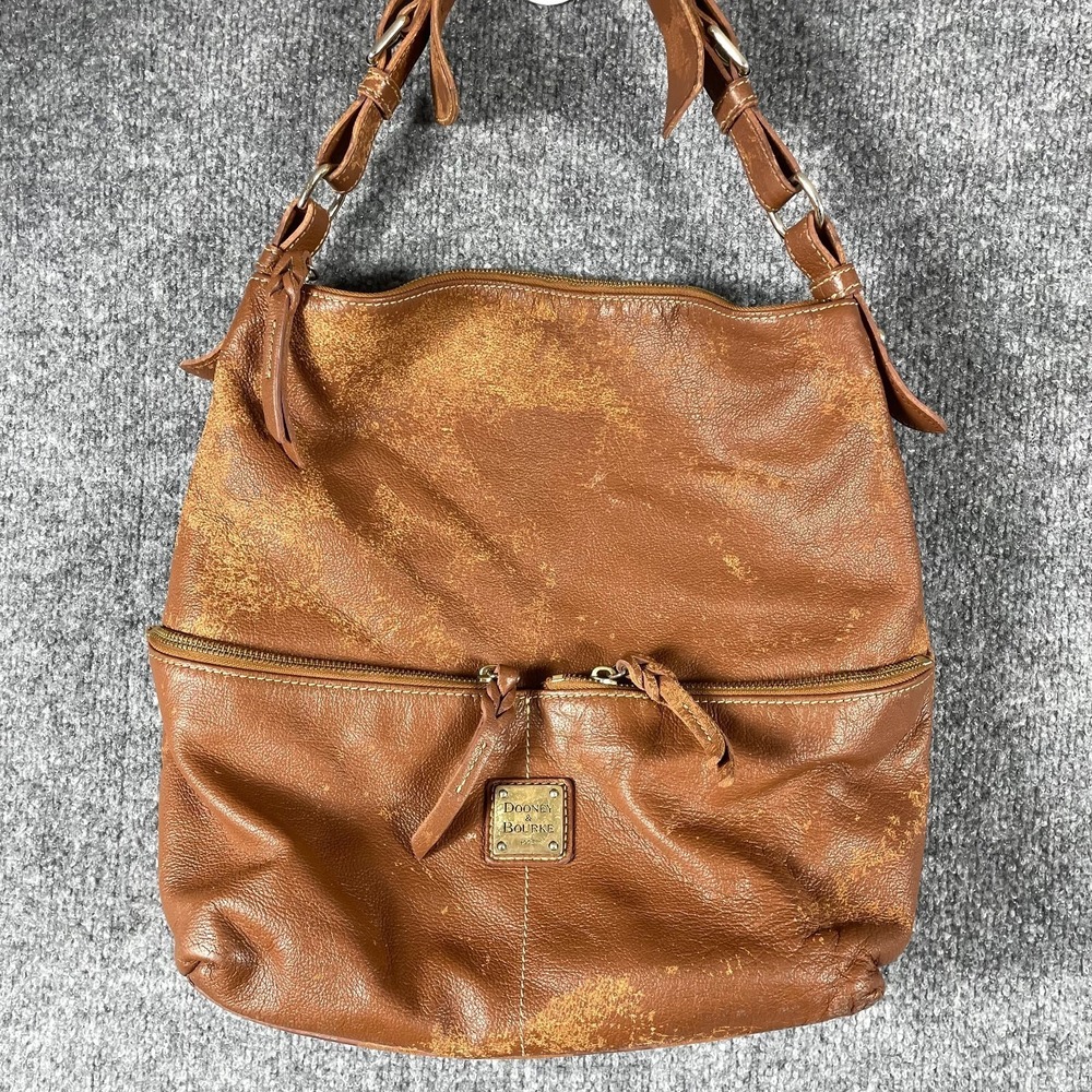 Dillen‎ Pocket Sac Dooney Bourke Brown Leather Hobo Bag Patina Purse Crossbody